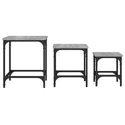 Maison Chic Lot de 3 Tables basses gigognes pour salon | Table à café sonoma gris bois d'ingénierie -GKD17460 pas cher