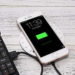 Wewoo Chargeur sans fil blanc pour iPhone, Galaxy, Huawei, Xiaomi, LG, HTC et autres téléphones intelligents standard QI 5V 2A Charge rapide station de Pad de sans avec câble Micro USB, pas cher