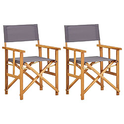 vidaXL Chaises de metteur en scène lot de 2 Bois massif d'acacia 