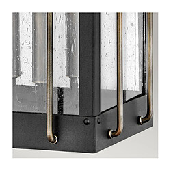 Elstead Lighting Applique murale extérieur Hinkley Aluminium,laiton,verre grainé transparent Noir texturé avec bronze bruni