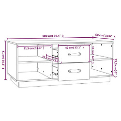 vidaXL Table basse Gris 100x50x41 cm Bois massif de pin pas cher