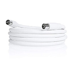 PremiumCord TV M/F, 75 Ohm, 10m câble coaxial IEC Blanc - Câbles coaxiaux (75 Ohm, 10m, 10 m, IEC, IEC, Male Connector/Female Connector, Blanc, 75 Ohm)