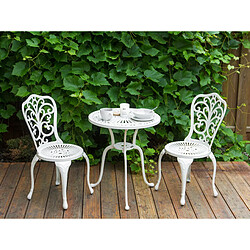 Beliani Table de jardin Métal Blanc DASCIO