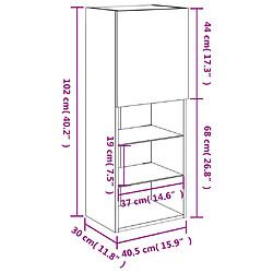 vidaXL Meuble TV avec lumières LED chêne marron 40,5x30x102 cm pas cher