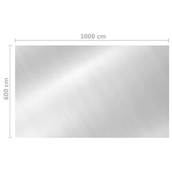 vidaXL Couverture de piscine rectangulaire 1000x600 cm PE Argenté pas cher