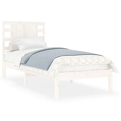 vidaXL Cadre de lit sans matelas blanc 90x190 cm bois massif