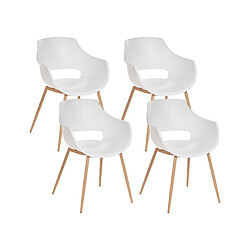 Beliani Lot de 4 chaises MILLERS Blanc