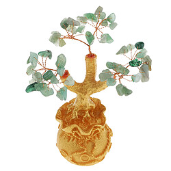 Mini Feng Shui Apporter Richesse Chance Arbre Cristal Argent Arbre Purse Vert