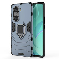 Coque en TPU antichoc, léger, anti-rayures avec béquille en anneau et porte-carte bleu foncé pour votre Honor 60