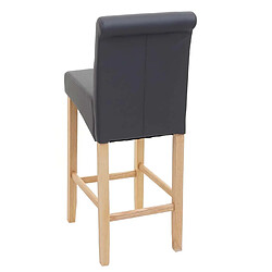 Mendler Tabouret de bar HWC-C33, tabouret de comptoir, bois ~ gris mat, pieds clair, similicuir pas cher