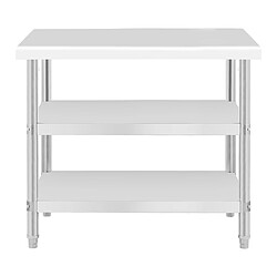 Acheter Helloshop26 Table de travail inox - 100 x 70 x 5 cm - 190 kg - 2 tablettes 14_0007330