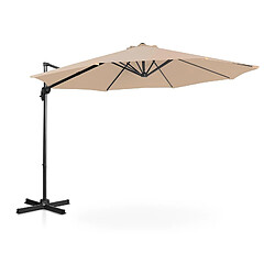 Helloshop26 Parasol déporté rond diamètre 300 cm inclinable et pivotant crème 14_0007586