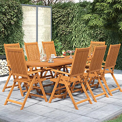 Maison Chic Ensemble de salle à manger de jardin 9 pcs,Table et chaises d'extérieur pour relax Bois d'acacia massif -GKD943696