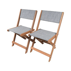 Avis Habitat Et Jardin Chaise pliante en bois exotique Seoul - Maple - Gris - Lot de 2