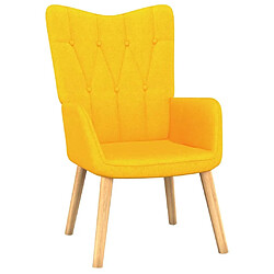 Maison Chic Chaise de relaxation | Fauteuil relax avec tabouret Jaune moutarde Tissu -GKD73649