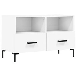 vidaXL Meuble TV Blanc 80x36x50 cm Bois d'ingénierie