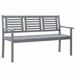 Maison Chic Banc de jardin | Chaise de jardin 3 places avec coussin 150 cm Gris Eucalyptus -GKD10029