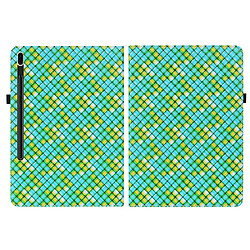 Etui en PU texture tissée multicolore avec support vert pour votre Samsung Galaxy Tab S8