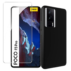 Htdmobiles Coque pour Xiaomi Poco F5 Pro 5G / Redmi K60 / K60 Pro - housse etui silicone gel fine + film ecran - NOIR