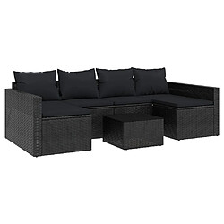 vidaXL Salon de jardin 2 pcs avec coussins Noir Résine tressée