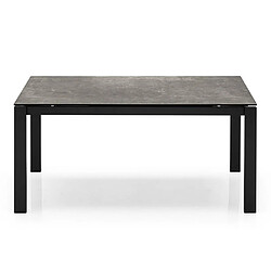 Inside 75 Table extensible 8 couverts BARON 190cm pieds métal noir plateau céramique gris