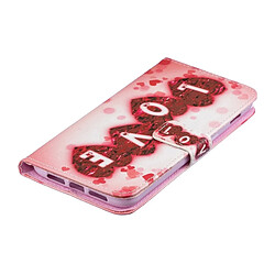 Wewoo Housse Coque Etui à rabat horizontal Love Pattern pour OnePlus 6Tavec porte-cartes et pas cher