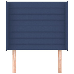 Avis Maison Chic Tête de lit scandinave avec oreilles,meuble de chambre Bleu 83x16x118/128 cm Tissu -MN54458