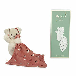 Kaloo Doudou Carre douceur Chien brique - 18 cm pas cher