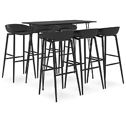 vidaXL Ensemble de bar 7 pcs Noir