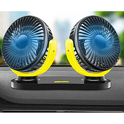 YP Select Ventilateur de véhicule General Motors Petit ventilateur électrique avec deux têtes et têtes secouantes - Noir Jaune