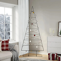 vidaXL Arbre de Noël en métal pour décoration noir 210 cm