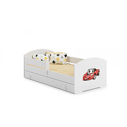 Kobi Lit enfant Sam+ tiroir de rangement - 140x70 cm - auto - avec matelas