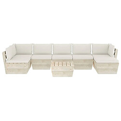 Avis Maison Chic Salon de jardin palette 8 pcs avec coussins - Table et chaises d'extérieur - Mobilier/Meubles de jardin Moderne épicéa imprégné -MN37765