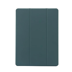 Etui en PU la peau est antichoc avec support tripliure et porte-stylo vert foncé pour votre Apple iPad 10.2 (2019)