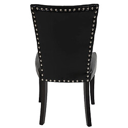 Acheter Decoshop26 2x chaises à manger Chesterfield synthétique noir pieds foncés bouton sur dossier 04_0000325