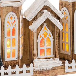 BigBuy Home Accesoires pour crèche de Noël Naturel Église 36 X 8 X 39 CM