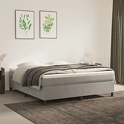 Maison Chic Lit Adulte - Lit simple Lit à sommier tapissier et matelas moelleux - Meuble de Chambre - Gris clair 160x200cm Velours -MN86011