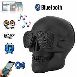 Universal Haut-parleur Bluetooth sans fil du crâne de crâne de crâne Portable Mini carte son stéréo | haut-parleurs portables (noir)