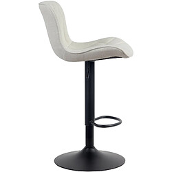 Acheter Decoshop26 Tabouret de bar chaise haute x1 avec coutures décoratives en tissu crème pieds en métal noir 10_0005176