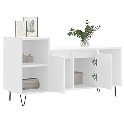 Avis vidaXL Meuble TV Blanc 100x35x55 cm Bois d'ingénierie