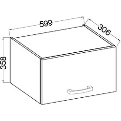 Tbs Meuble hotte porte basculante - Décor chene sonoma - L 60 x 31,6 x H 36 cm - LASSEN pas cher