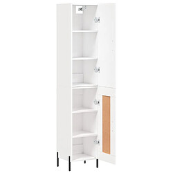 Avis vidaXL Buffet haut Blanc 34,5x34x180 cm Bois d'ingénierie