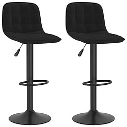 vidaXL Tabourets de bar lot de 2 Noir Velours