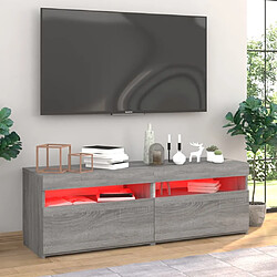 Maison Chic Meubles TV 2 pcs avec lumières LED pour salon Sonoma gris 60x35x40 cm -MN68918 pas cher