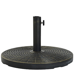 Acheter Outsunny Pied de parasol rond base de lestage Ø 53 x 35,5 cm résine imitation rotin poids net 25 Kg noir bronze