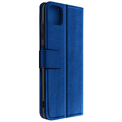 Avizar Housse Samsung Galaxy A22 Aspect Grainé Clapet Portefeuille Stand Vidéo Bleu