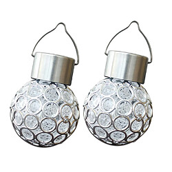 2pcs Lampe Boule Solaire Jardin Globe 3.15inch Led Sans Fil