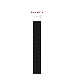 vidaXL Corde de travail Noir 5 mm 500 m Polyester pas cher