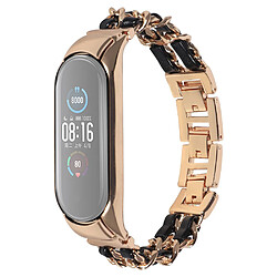 Bracelet en métal or rose/noir pour votre Xiaomi Mi Band 5/Mi Band 6