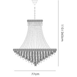 Avis Luminaire Center Suspension Alexetra 18 Ampoules doré/cristal